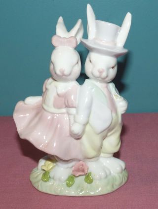 Home Interiors (homco) " Easter Finery " Porcelain Easter Bunny Bunnies Figure