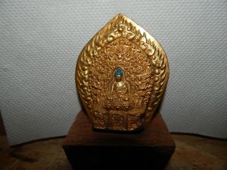 19th C Tibetan/Nepal Gilt Bronze Buddha Finial 2