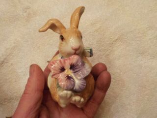 Fritz And Floyd Bunny Rabbit Holding Flower