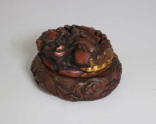 Qianlong Signed Old Chinese Bronze Incense Burner Dragon