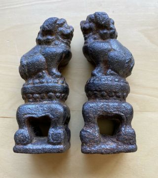 Chinese Cast Iron Foo Dogs Chinese Lions