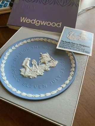 Vintage Wedgwood Apollo 11 Moon Landing Commemorative Plate By July 20,  1969