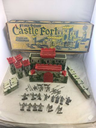 Vintage Marx Prince Valiant Castle Fort Playset No.  4706 W/ Box