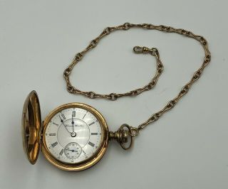 Vintage 1893 Hampden Pocket Watch 17 Jewels Model 2 Size 16s Gold Filled 1434