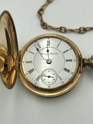 Vintage 1893 Hampden Pocket Watch 17 Jewels Model 2 Size 16S Gold Filled 1434 2