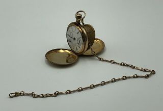 Vintage 1893 Hampden Pocket Watch 17 Jewels Model 2 Size 16S Gold Filled 1434 3
