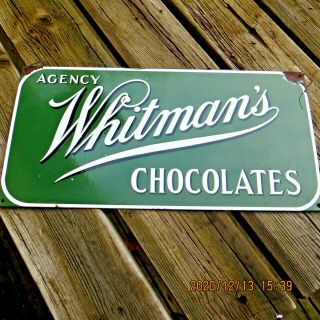 Vintage Enamel Advertising Sign Whitman 