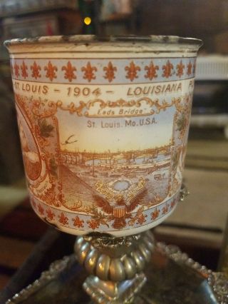 1904 Enamelware Worlds Fair St.  Louis Mo.  With Advertising On Bottom
