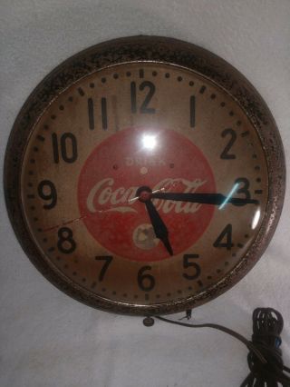 Vintage Drink Coca Cola General Electric Wall Clock Parts.