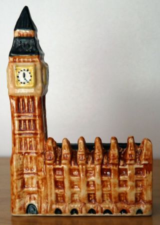 Big Ben Palace Of Westminster Vintage Ceramic Souvenir Building Castle Cottages