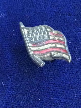 Civil War Era 13 Star American Flag Enamel Cufflink Button Stud Antique Rare