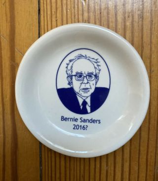Fishs Eddy Bernie Sanders 2016? Saucer 3 7/8” Small Trinket Dish Rare ✔️