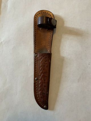 Vintage Official Leather Boy Scout Knife Sheath For 3” - 4” Blade Knife