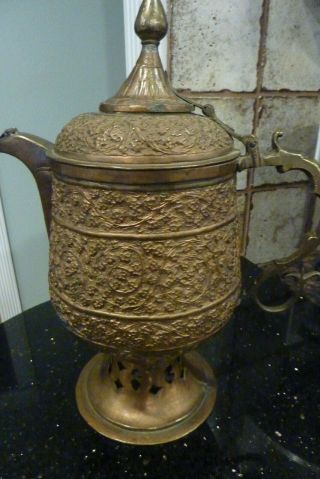Fantastic Antique Middle Eastern Dallah Coffee Pot - Copper Brass