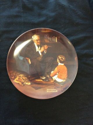 Norman Rockwell " The Tycoon " Decorative Plate Bradex 84 - R70 - 3.  6