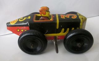 Vintage Marx Windup Tin Litho Midget Race Car No.  3