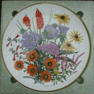 Franklin Flowers Of The Year Plate September 1978 Signed L.  Greewood Wedgewood
