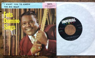 Fats Domino ‎– I Want You To Know / The Big Beat 7 " 45 Vg,