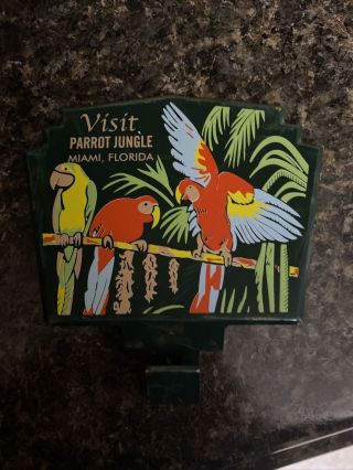 Visit Parrot Jungle Miami,  Fl License Plate Topper Vintage