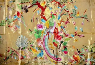 Fine Chinese Embroidery 100 Birds Zen Silk Textil Panel Tapestry