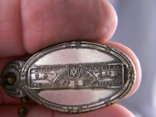Antique Vintage Union Carpenter Key Chain Fob,  W/ Beaded Chain,  Joiners America