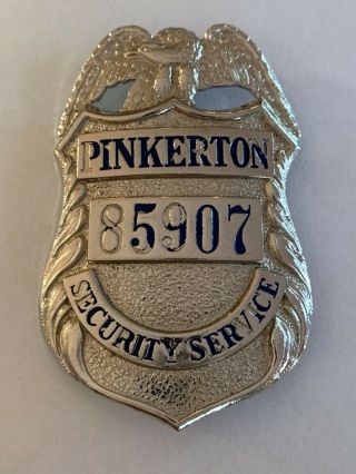Pinkerton Security Service Badge Vintage
