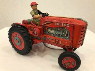 Vintage Tin Farm Tractor Electric remote control - Made in Japan by Modern Toys 3
