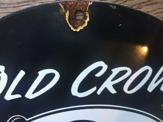 Vintage Old Crow Speed Shop Hot Rod Porcelain Sign 12” 3