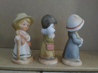 Set of 3 Vintage Enesco E2427 Porcelain Young Girls figurines 2