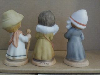 Set of 3 Vintage Enesco E2427 Porcelain Young Girls figurines 3