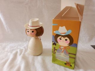 Vintage Avon Small World Cowgirl Cream Lotion Bottle & Box