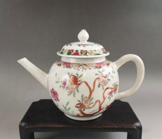 A Large/beautiful Chinese 18c Famille Rose Teapot/cover - Qianlong