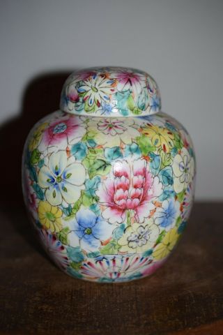 A Fine Chinese Millefiori Porcelain Ginger Jar/ Vase