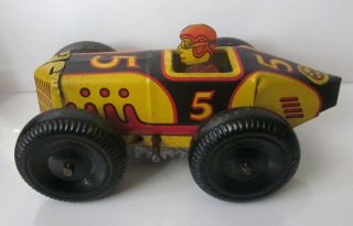 Vintage Marx Windup Tin Litho Midget Race Car No.  5