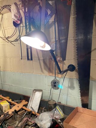 Vintage Industrial Work Bench Armed Lamp Tafco Manufacturing Milwaukee Wisconsin