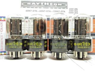4 - 6sn7gtb Raytheon Vintage Vacuum Tubes Reference Plus Grade Quad