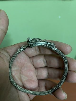 Wonderful Antiques Chinese Export Silver Braclete Dragon 2