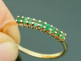 18ct Gold Emerald Eternity Stacker Vintage Ring Size Q