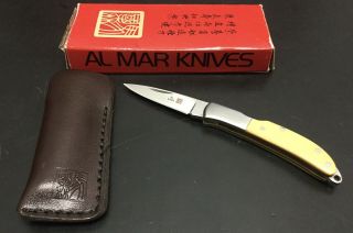 Vintage Al Mar Osprey Seki Japan Folding Pocket Knife Sheath & Box