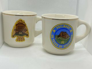 Vintage Boy Scout Coffee Mugs Set Of 2 Philmont Scout Ranch Cimarron Nm 50 Yr
