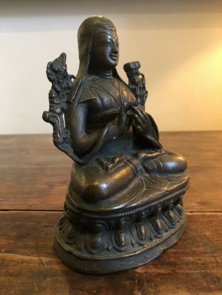 A stunning 19th.  C bronze figure of a Lama - Buddha,  Chinese,  Indian,  Tibetan 2