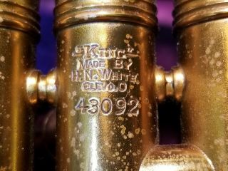 Vintage 1915 King Liberty Trumpet by H.  N.  White Co.  W/7C & case 2