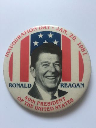 1981 President Ronald Reagan Inauguration Day 3 " Button 40th President Pin