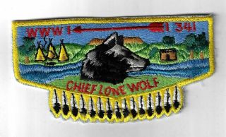 Oa 341 Chief Lone Wolf S5 Flap Yel Bdr.  Adobe Walls Area Tx [fbl - 990]