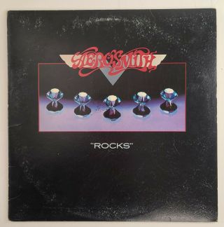 Aerosmith Rocks Us Columbia (pc 34165) 1976 1st Press Vg,  Textured Vinyl Lp Rock