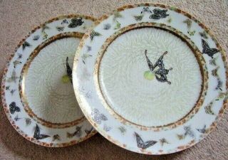Antique Collectable Chinese Hand Painted Dish,  Set Of 2