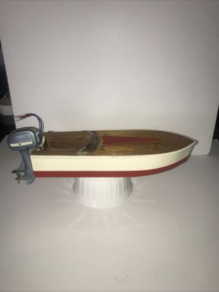 Vintage Japan Wooden Battery Operated Toy Boat Ito