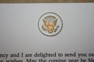 President Ronald & Nancy Reagan White House Birthday Card with Presidential Seal 3