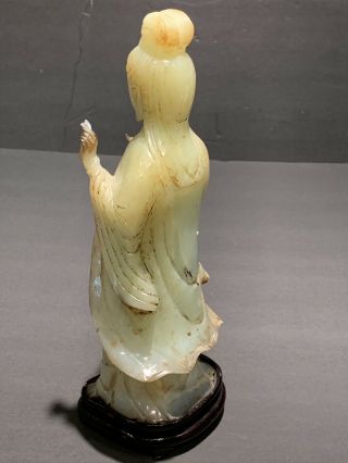 ANTIQUE CHINESE JADE CARVED GUANYIN KWAN YIN 2