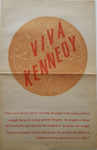 Viva Robert Kennedy 1968 California Primary Hispanic Voters Campaign Newspaper